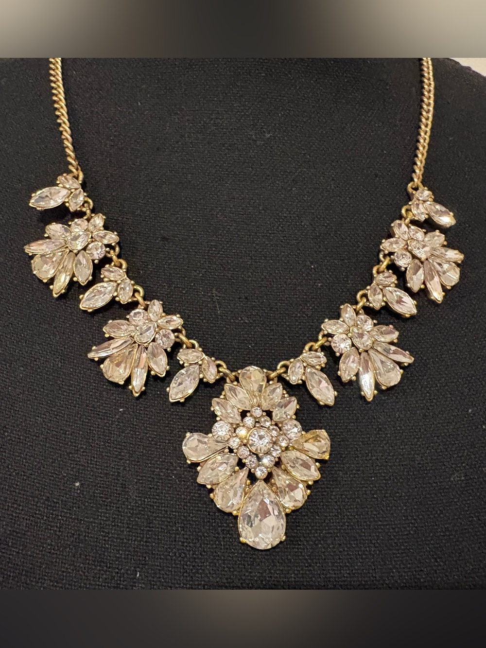 J-Crew Gold-Tone Crystal Statement Necklace